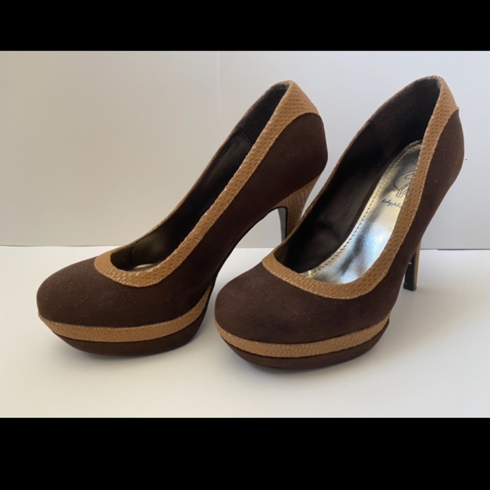 Brown Suede Baby Phat Heel
